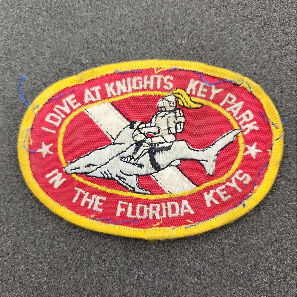 Patch I Dive At Knights Key Park Florida Embroidered Sew On Iron 1960's Vintage